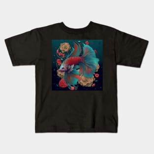 Floral Bettafish Kids T-Shirt